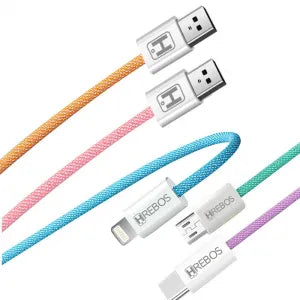 CABO DE DADOS TECIDO TRANÇADO 1 METRO 3.1A - HREBOS