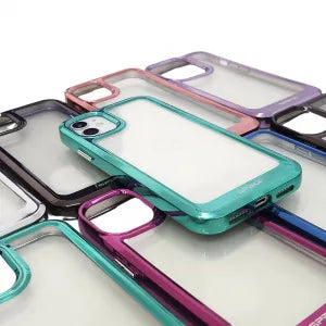 CAPINHA TPU SPACE TRANSPARENTE BORDA METÁLICA