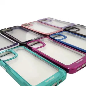 CAPINHA TPU SPACE TRANSPARENTE BORDA METÁLICA