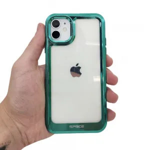 CAPINHA TPU SPACE TRANSPARENTE BORDA METÁLICA
