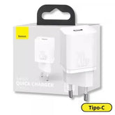 FONTE / CARREGADOR TURBO 20W SUPER SI USB-C BRANCO - BASEUS