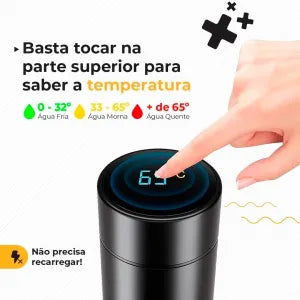 GARRAFA TÉRMICA INOX COM TERMÔMETRO DIGITAL 500ML