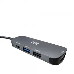 HUB MULTIFUNCIONAL 4 EM 1 TIPO-C - FAM - FCA-U104