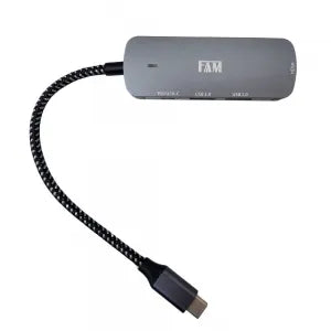 HUB MULTIFUNCIONAL 4 EM 1 TIPO-C - FAM - FCA-U104