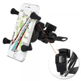 SUPORTE DE CELULAR GARRA PARA MOTO C/ USB - ALTOMEX - C-020