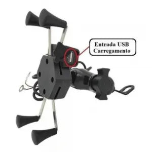 SUPORTE DE CELULAR GARRA PARA MOTO C/ USB - ALTOMEX - C-020