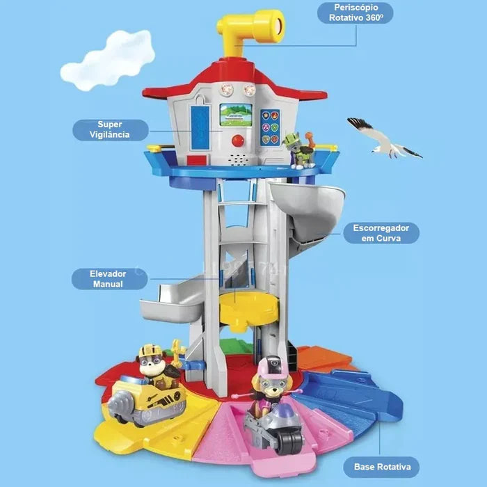 Brinquedo Infantil Torre Patrulha Canina com Carros