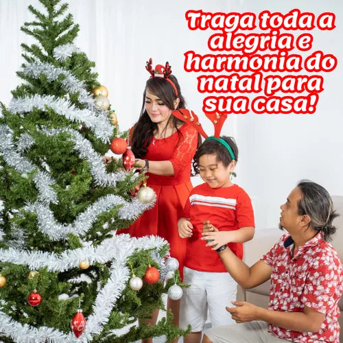 Kit 10 Festão De Natal Branco Cheio Decoração Enfeite Árvore