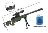 Lançador Sniper Grande 50cm De Brinquedo Lança Bolinha De Gel