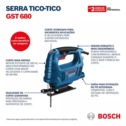 Serra Tico Tico Profissional Gst 680 500w Bosch 220v