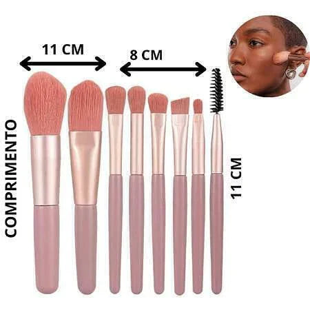 KIT 8 PINCEIS DE MAQUIAGEM KA-2035