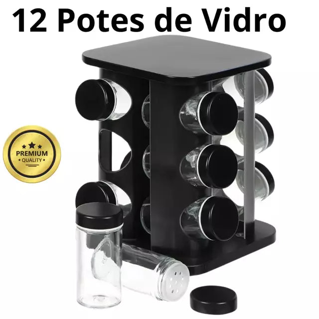 PORTA TEMPEROS GIRATÓRIO 12 PÇS GL8082