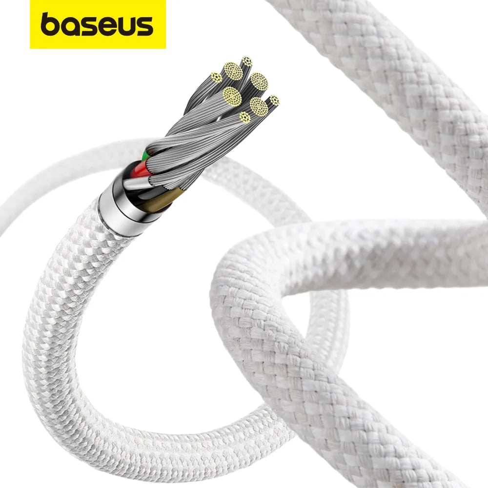 CABO DE DADOS TURBO 100W NYLON DYNAMIC FAST CHARGING - 1M - TIPO-C PARA TIPO-C - BASEUS