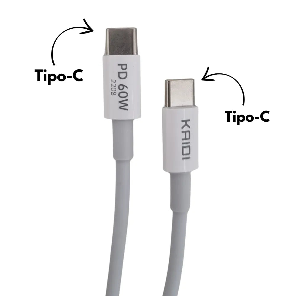 CABO DE DADOS TURBO PD 60W TIPO-C P/ TIPO-C - KAIDI - KD-27