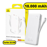 Carregador Portátil PowerBank Turbo 22.5W Airpow Lite 10.000mAh - Branco - Baseus