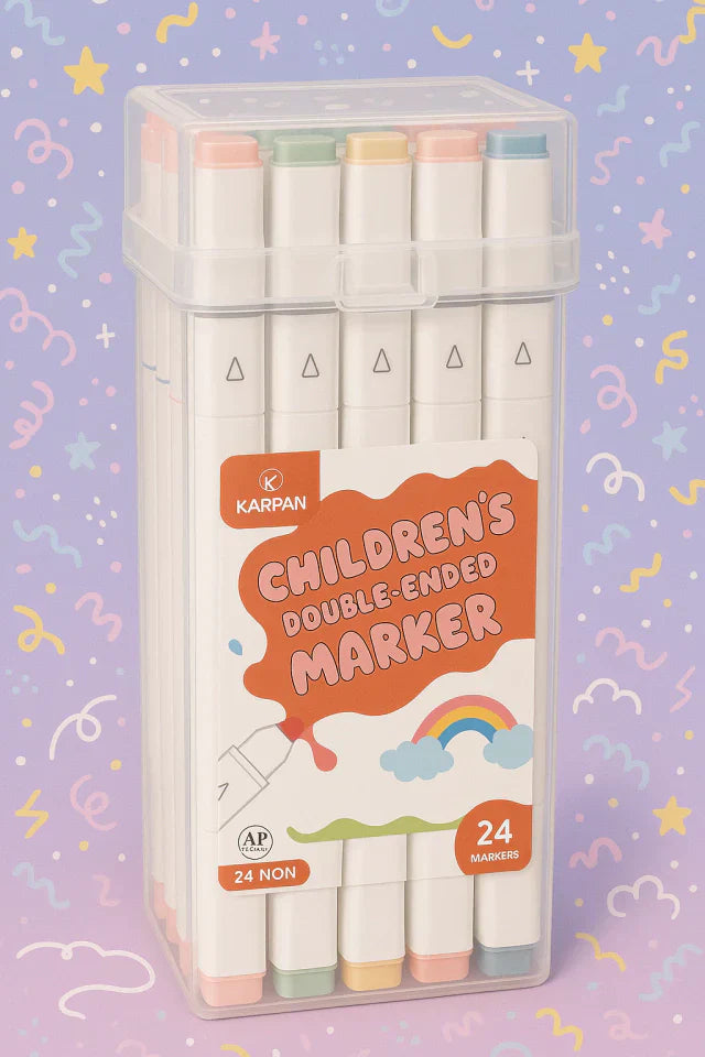 KIT 24 CANETINHAS MARCADORAS PONTAS DUPLA KA-2516