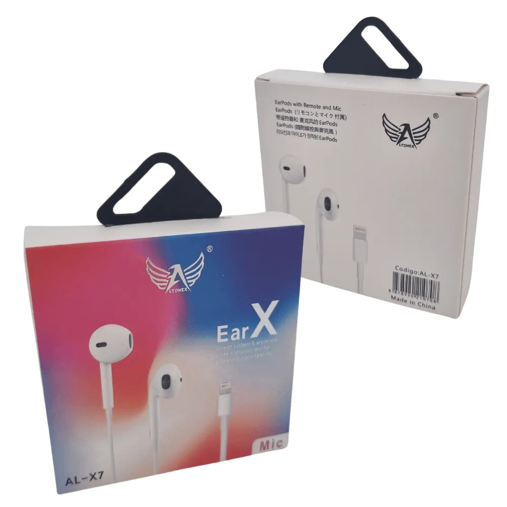 FONE DE OUVIDO LIGHTNING COM MICROFONE - ALTOMEX - AL-X7