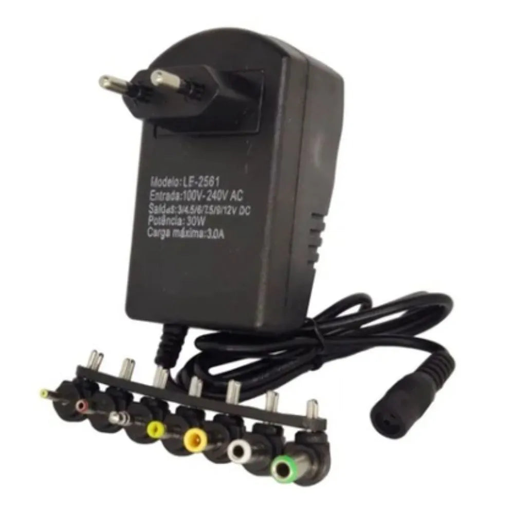 FONTE DE ALIMENTAÇÃO UNIVERSAL REGULÁVEL 3.5A COM 7 PLUGES - KAPBOM - KAP-C115