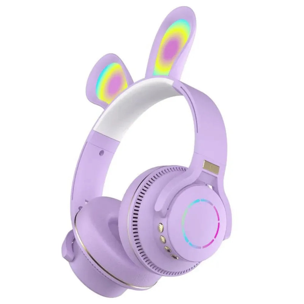 HEADPHONE BLUETOOTH C/ ORELHA DE COELHO E LUZES RGB - ALTOMEX - B-19-E
