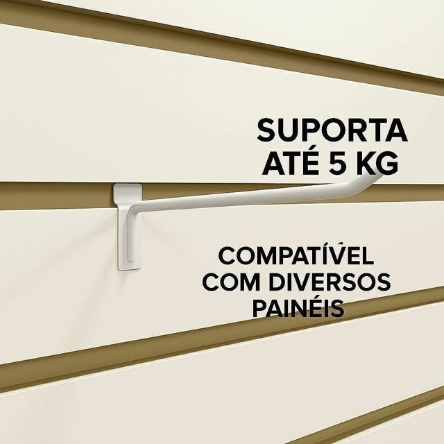 Gancho para Painel Canaletado 10cm — Kit com 100 Unidades