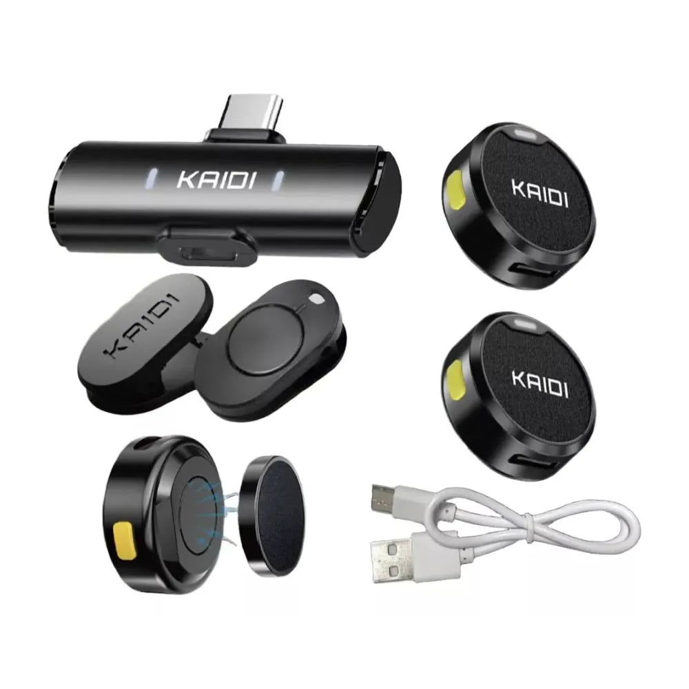 Microfone de Lapela Magnético s/ Fio Tipo-C- Kaidi - KMF4-C