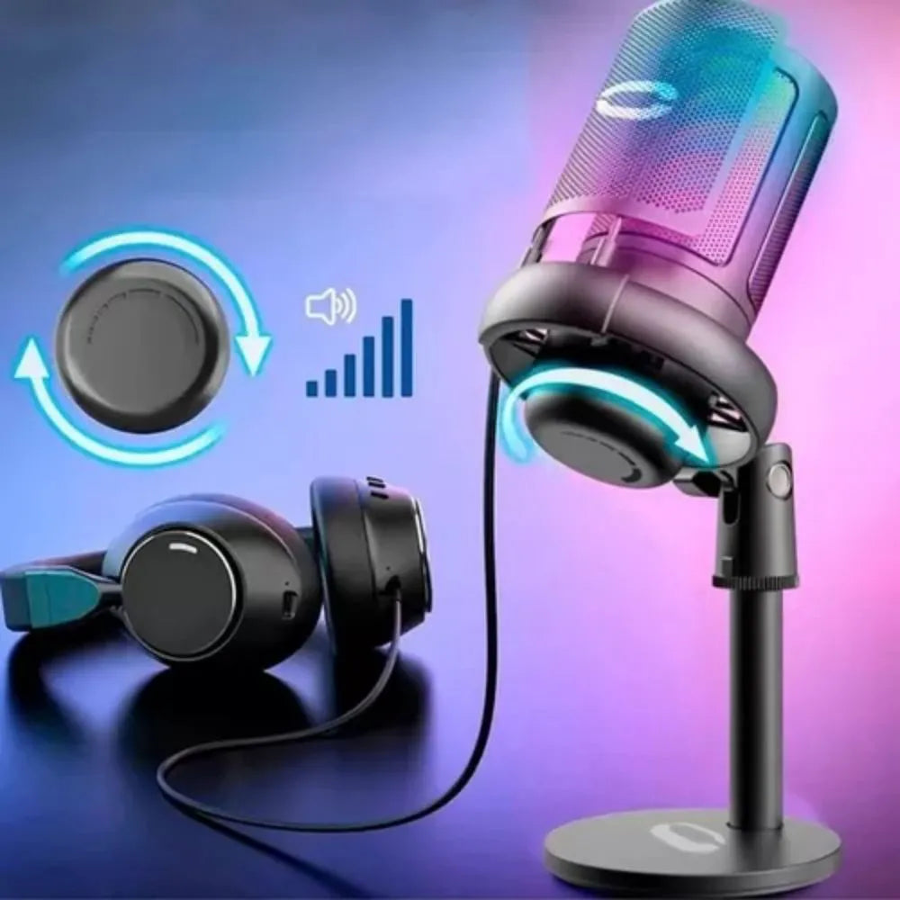 MICROFONE DE MESA USB RGB - TOMATE - MT-1060R
