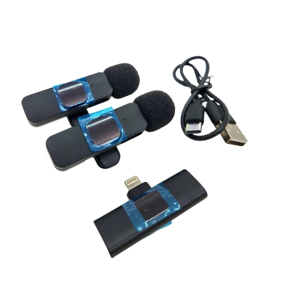 MICROFONE DE LAPELA SEM FIO 2 EM 1 - LIGHTNING - K11-IP-2IN1