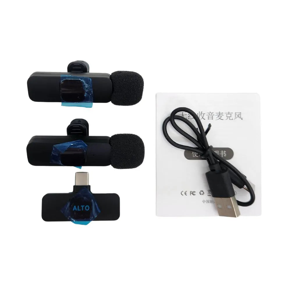 MICROFONE DE LAPELA SEM FIO 2 EM 1 - TIPO-C - K11-TY-2IN1