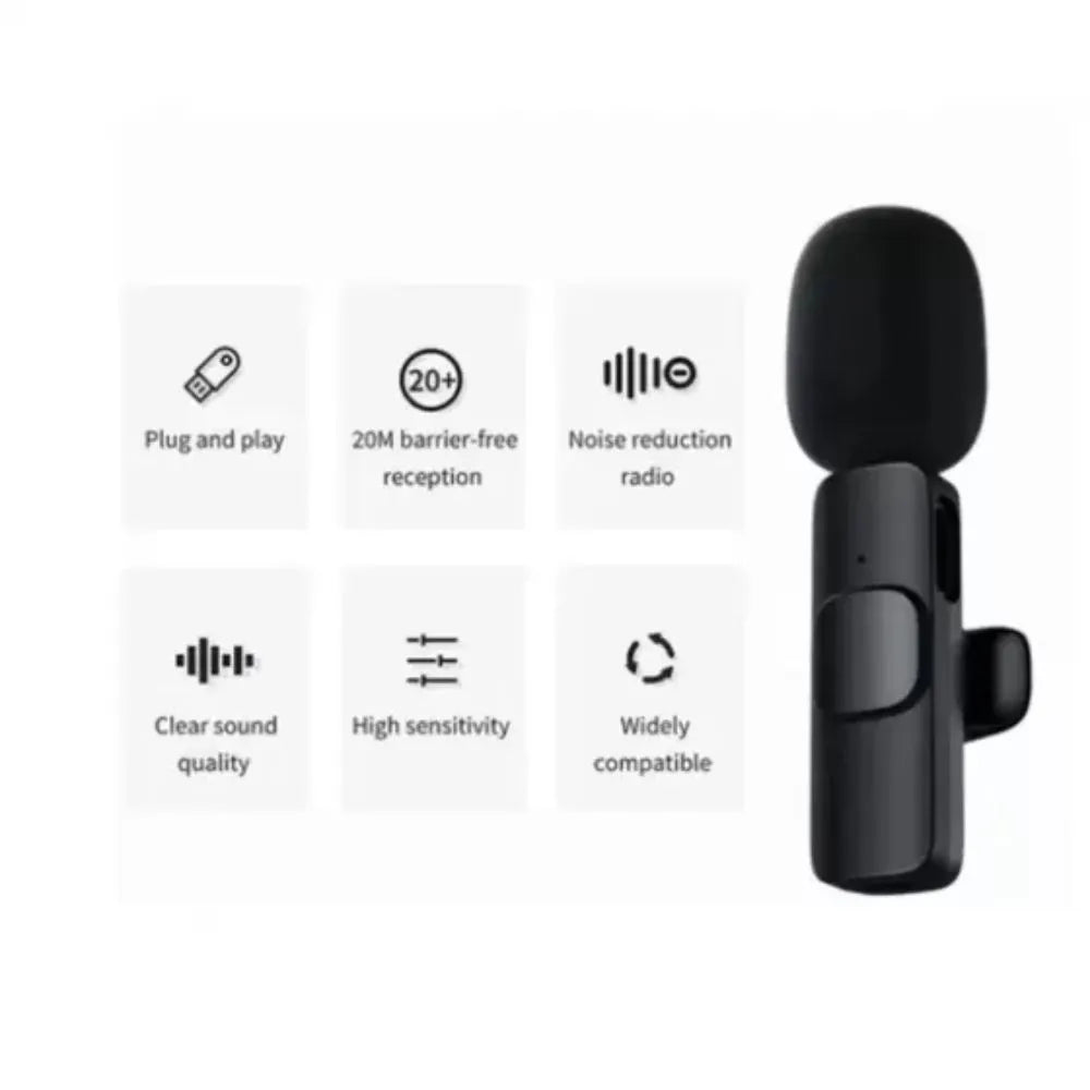 MICROFONE DE LAPELA SEM FIO 2 EM 1 - TIPO-C - K11-TY-2IN1