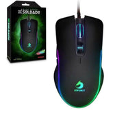 MOUSE GAMER USB LED RGB DPI 6400 E BOTÕES LATERAIS XSOLDADO - EXBOM - GM-V550