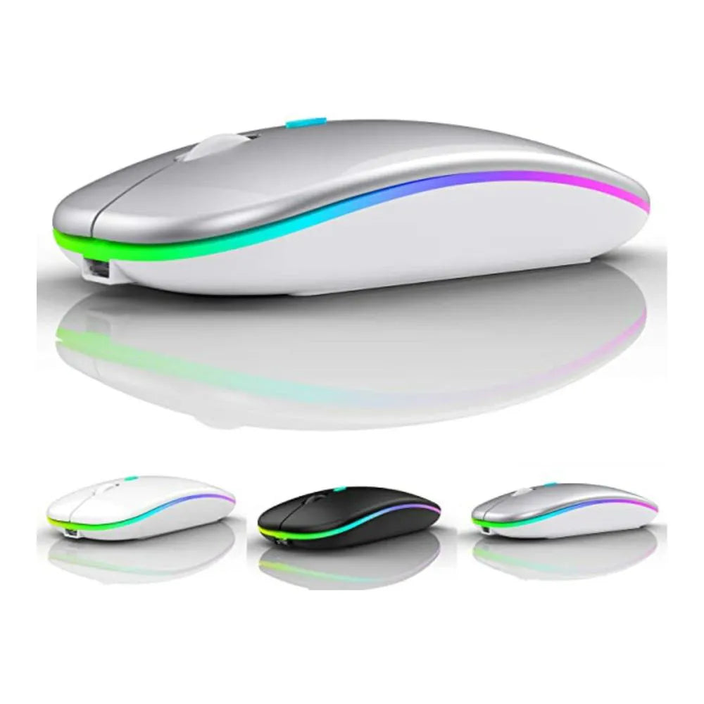 MOUSE SEM FIO RECARREGÁVEL COM LED RGB - KNUP - KP-MU013