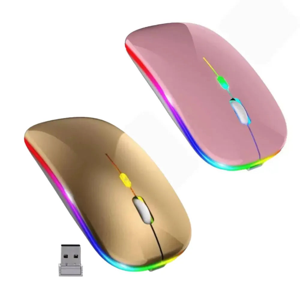 MOUSE SEM FIO RECARREGÁVEL COM LED RGB - KNUP - KP-MU013