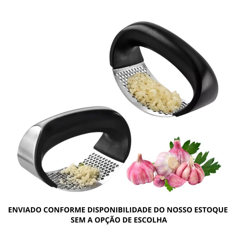 Espremedor Ralador Triturador de Alho e Cebola em Aço Inoxidável