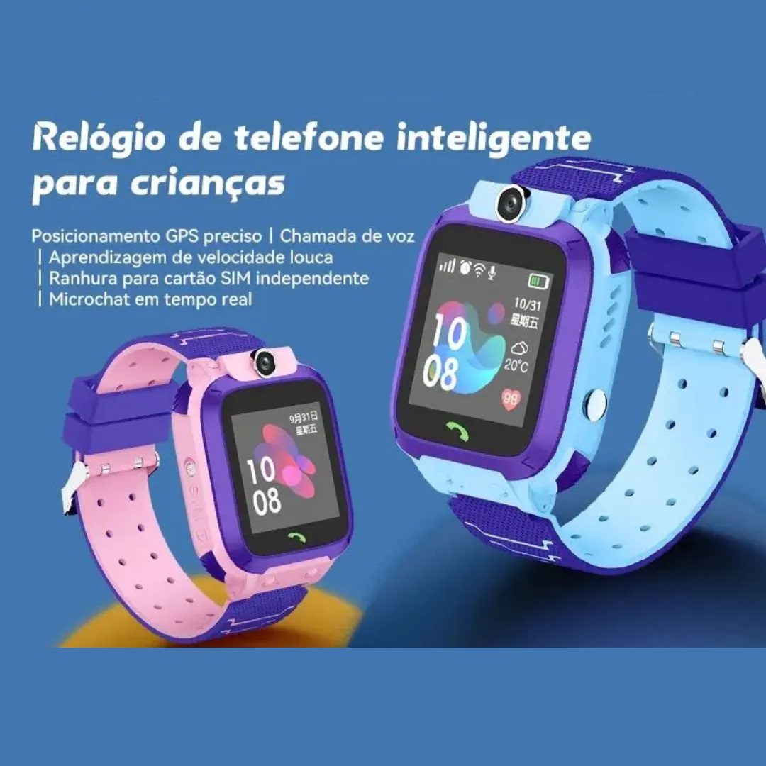 Relógio SmartWatch Infantil Com Rastreador GPS Chip e Câmera
