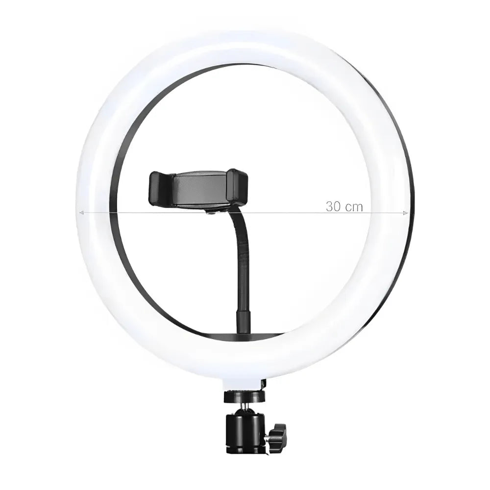 RING LIGHT 12" / 30CM C/ SUPORTE PARA CELULAR - OR-PL300