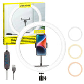 RING LIGHT 12" / 30CM C/ SUPORTE PARA CELULAR - OR-PL300