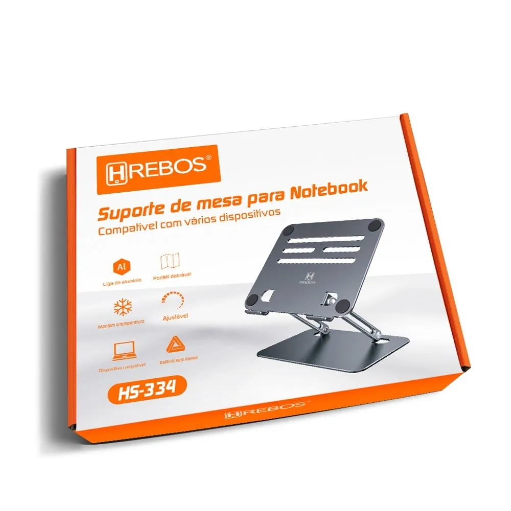 SUPORTE PARA NOTEBOOK AEROSTAND ALUMÍNIO - HREBOS - HS-334