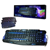 TECLADO GAMER USB MULTIMÍDIA LED 3 CORES C/ FIO - EXBOM - BK-G35