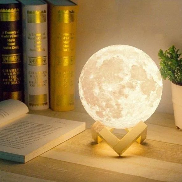 Umidificador Aromatizador Luminária Abajur Lua Cheia 3D – 880ml