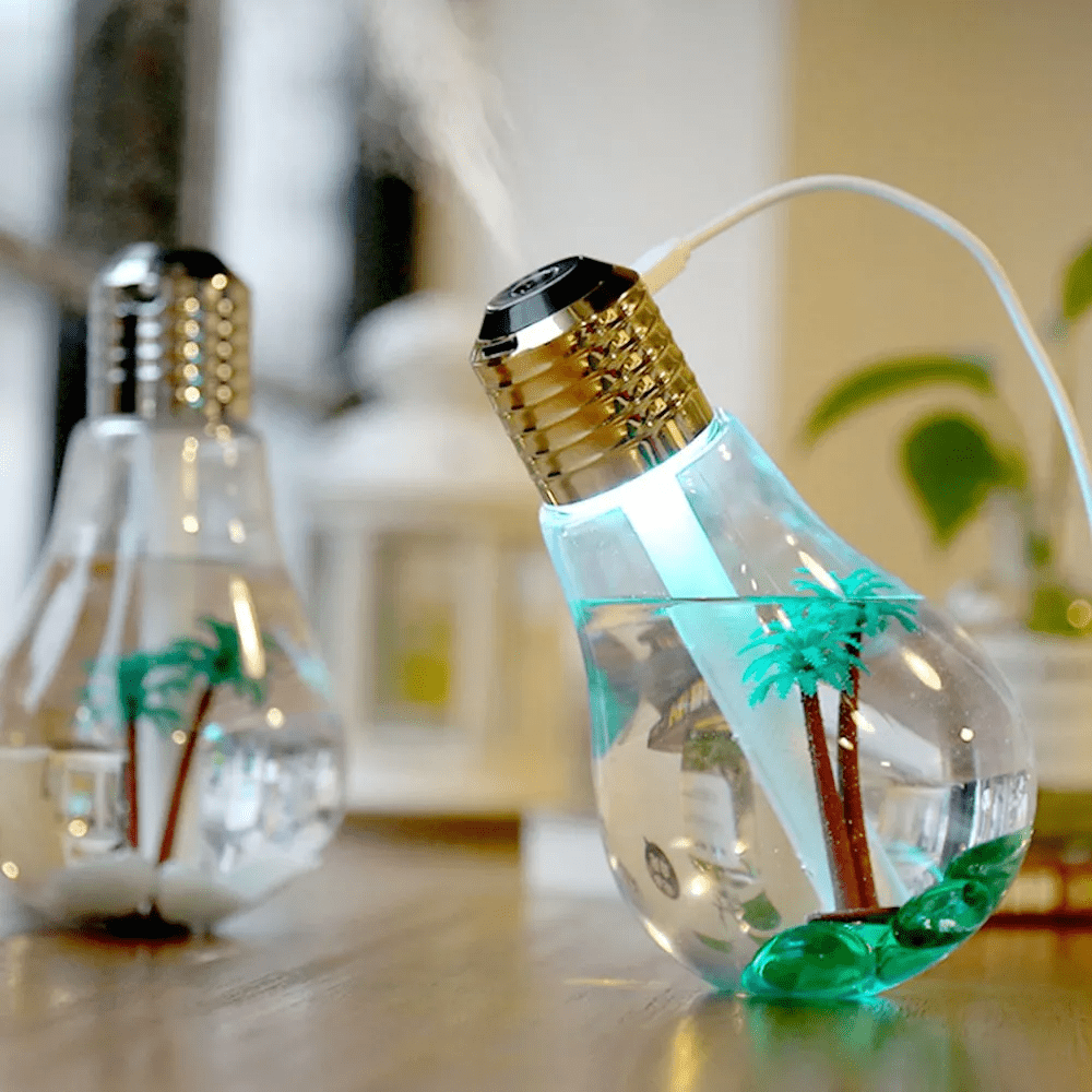 Umidificador e Aromatizador de Ar Luminária em Formato de Lampada