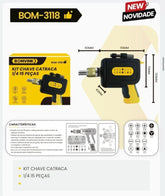 KIT CHAVE CATRACA 1/4 15 PÇS BOM-3118 BOMVINK