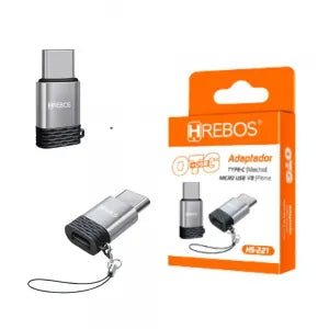ADAPTADOR OTG TIPO-C PARA MICRO USB V8 - HREBOS - HS-221