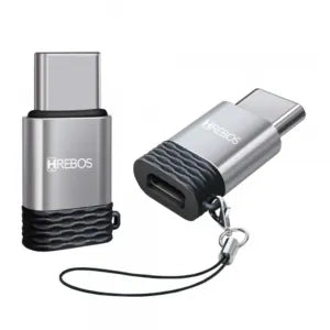 ADAPTADOR OTG TIPO-C PARA MICRO USB V8 - HREBOS - HS-221