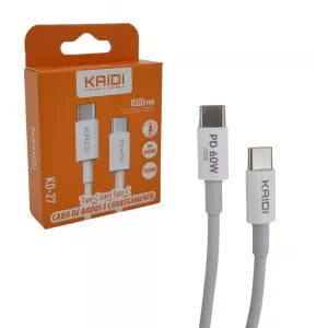CABO DE DADOS TURBO PD 60W TIPO-C P/ TIPO-C - KAIDI - KD-27