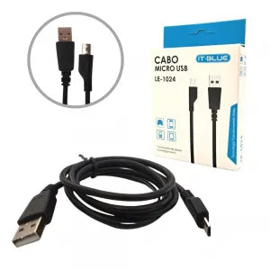 CABO DE DADOS USB PARA MICRO USB/V8 2.1A COM 1 METRO - IT-BLUE - LE-1024