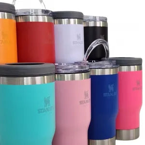 COPO TÉRMICO INOX 420ML COM PORTA GARRAFA LATINHA E ABRIDOR