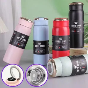 GARRAFA TÉRMICA INOX COM TERMÔMETRO DIGITAL 480ML - GDR-0941