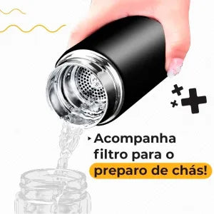 GARRAFA TÉRMICA INOX COM TERMÔMETRO DIGITAL 500ML