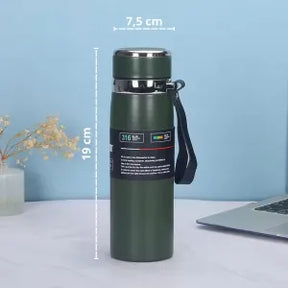 GARRAFA TÉRMICA INOX METAL CHROME COM TERMÔMETRO DIGITAL 600ML - GDR-0993
