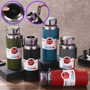 GARRAFA TÉRMICA INOX METAL KETTLE COM TERMÔMETRO DIGITAL 1000ML - GDR-0065